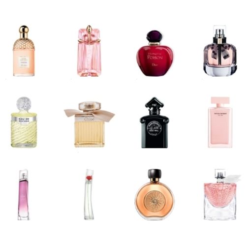 The different perfume bottles